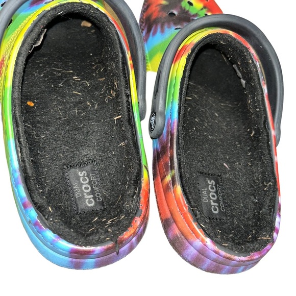 Crocs Dual Comfort Fleece Lined Tye Tie Dye Clogs Men's 11 - Picture 5 of 8